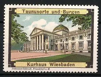 Reklamemarke Wiesbaden, Kurhaus, Serie: Taunusorte und -Burgen