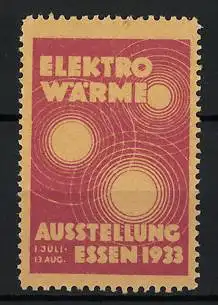 Reklamemarke Essen, Ausstellung Elektro-Wärme 1933, Messelogo