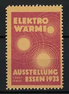 Reklamemarke Essen, Ausstellung Elektro-Wärme 1933, Messelogo