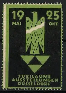 Reklamemarke Düsseldorf, Jubiläums-Ausstellung 1925, Messelogo Adler