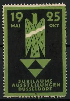 Reklamemarke Düsseldorf, Jubiläums-Ausstellung 1925, Messelogo Adler