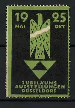 Reklamemarke Düsseldorf, Jubiläums-Ausstellung 1925, Messelogo Adler