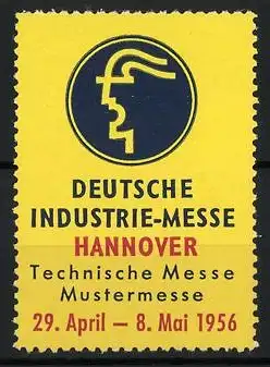 Reklamemarke Hannover, Deutsche Industrie-Messe, Technische Messe & Mustermesse 1956, Messelogo