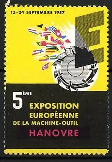 Reklamemarke Hannover, 5. Exposition Europeenne de la Machine-Outil 1957, Messelogo