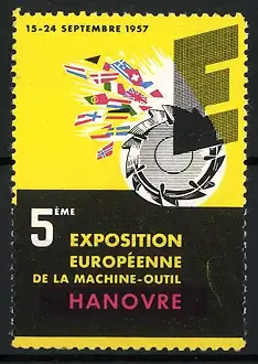 Reklamemarke Hannover, 5. Exposition Europeenne de la Machine-Outil 1957, Messelogo