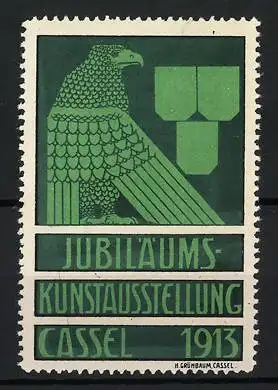 Reklamemarke Cassel, Jubiläums-Kunstausstellung 1913, Messelogo Adler