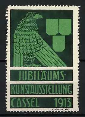 Reklamemarke Cassel, Jubiläums-Kunstausstellung 1913, Messelogo Adler