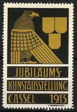 Reklamemarke Cassel, Jubiläums-Kunstausstellung 1913, Messelogo Adler