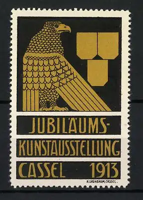 Reklamemarke Cassel, Jubiläums-Kunstausstellung 1913, Messelogo Adler