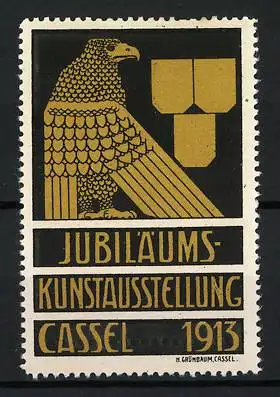 Reklamemarke Cassel, Jubiläums-Kunstausstellung 1913, Messelogo Adler