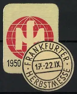 Präge-Reklamemarke Frankfurt a. M., Frankfurter Herbstmesse 1950, Messelogo