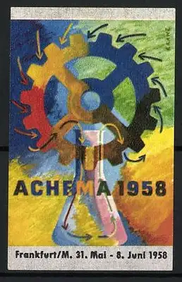 Reklamemarke Frankfurt, Achema-Ausstellung 1958, Messelogo