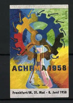 Reklamemarke Frankfurt, Achema-Ausstellung 1958, Messelogo