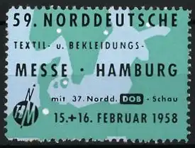 Reklamemarke Hamburg, 59. Norddeutsche Textil- und Bekleidung-Messe 1958, Messelogo