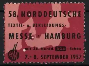 Reklamemarke Hamburg, 58. Norddeutsche Textil-Messe 1957, Messelogo