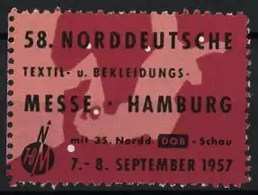 Reklamemarke Hamburg, 58. Norddeutsche Textil-Messe 1957, Messelogo