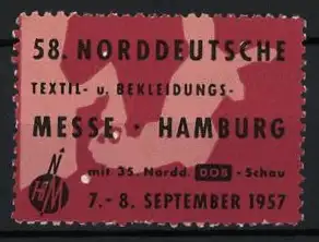 Reklamemarke Hamburg, 58. Norddeutsche Textil-Messe 1957, Messelogo