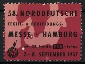 Reklamemarke Hamburg, 58. Norddeutsche Textil-Messe 1957, Messelogo