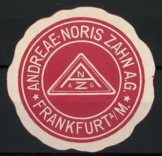 Präge-Reklamemarke Frankfurt a. M., Andreae-Noris Zahn A.G., Firmenlogo