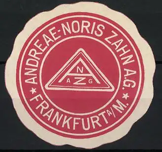 Präge-Reklamemarke Frankfurt a. M., Andreae-Noris Zahn A.G., Firmenlogo