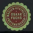 Präge-Reklamemarke Partenkirchen, Marien-Apotheke, Oskar Fuchs