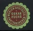 Präge-Reklamemarke Partenkirchen, Marien-Apotheke, Oskar Fuchs