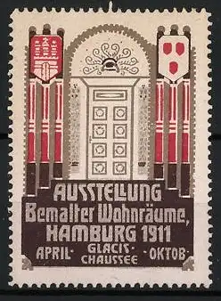 Reklamemarke Hamburg, Ausstellung Bemalter Wohnräume 1911