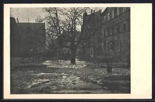 AK Nürnberg, Hochwasser 1909, Theodor Körner, Schaffts-Garten Rotschmiedsteig