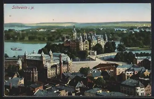 AK Schwerin i. M., Gesamtansicht mit Schloss