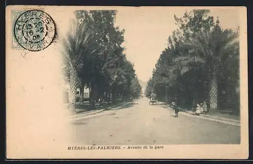 AK Hyères-les-Palmiers, Avenue de la gare