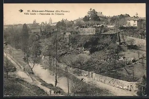 AK Aixe-sur-Vienne, Ville haute, Panorama de l`Aixette