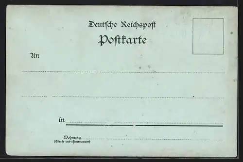 Mondschein-Lithographie Godesberg, Gesamtansicht mit Siebengebirge