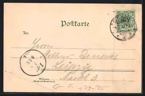 Passepartout-Lithographie Göttingen, Hainberg, Bismarckturm, Merkel-Denkmal, Kleeblatt