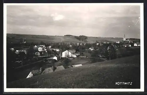 AK Kottwitz, Ortsansicht aus der Vogelschau