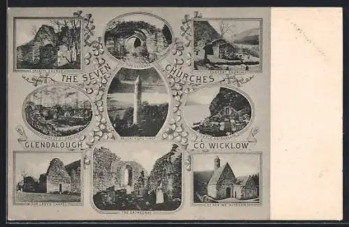 AK Glendalough /Co. Wicklow, The Seven Churches, Ancient Round Tower, The Gateway