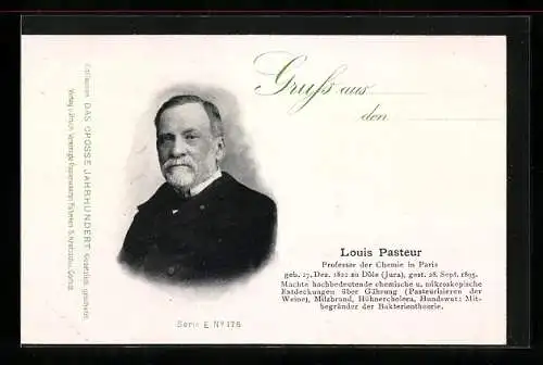 AK Porträt Louis Pasteur, Professor der Chemie