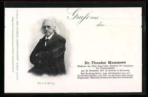 AK Professor der Alten Geschichte Dr. Theodor Mommsen