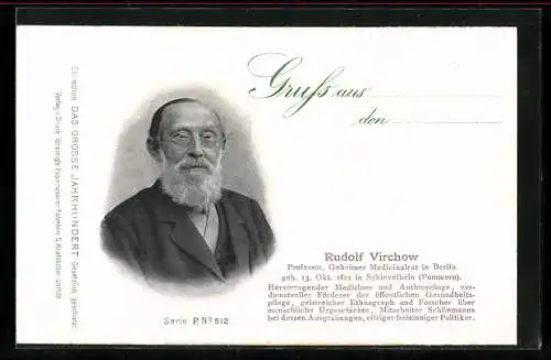 AK Porträt Mediziner Prof. Rudolf Virchow