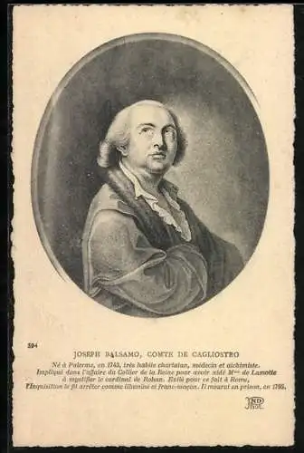 AK Joseph Balsamo, Comte de Cagliostro