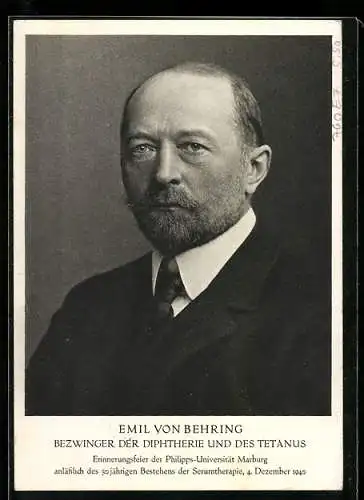 AK Porträt Emil von Ehring, Bezwinger der Diphtherie und des Tetanus