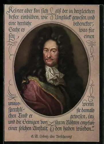 AK Gottfried Wilhelm Leibniz Portrait