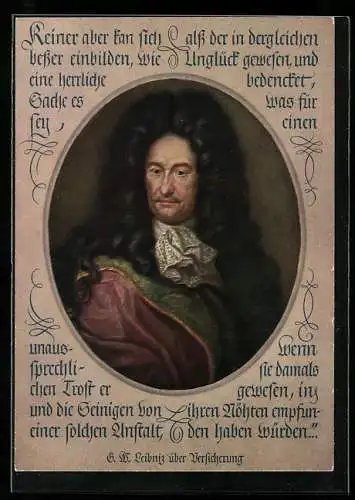 AK Gottfried Wilhelm Leibniz Portrait