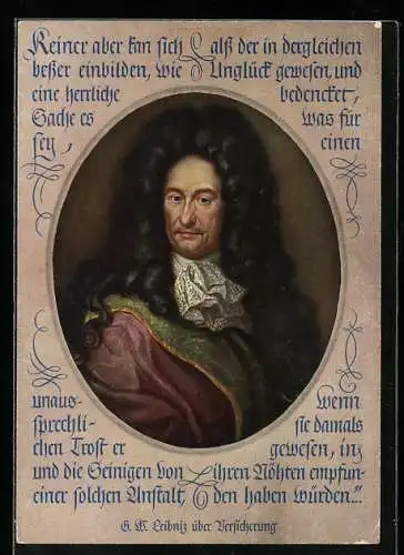 AK Gottfried Wilhelm Leibniz Portrait