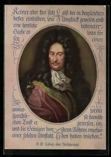 AK Deutsche Männer - deutsche Worte, Gottfried Wilhelm Leibnitz