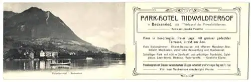 Klapp-AK Beckenried, Park-Hotel Nidwaldnerhof, Bes. Schwarz-Jauchs Familie