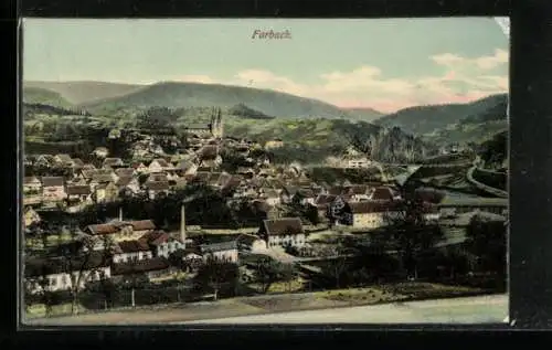 AK Forbach, Ortsansicht mit Bergblick aus der Vogelschau