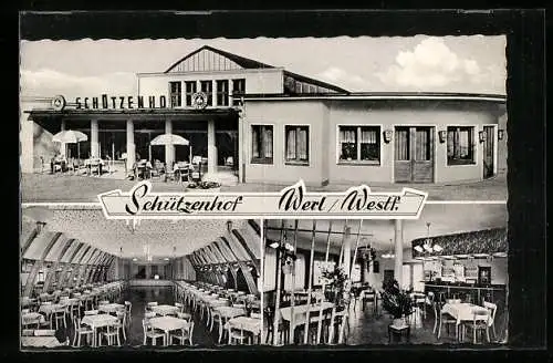 AK Werl /Westf., Gasthaus Schützenhof L. Otterstedde, rückseitig Lageplan