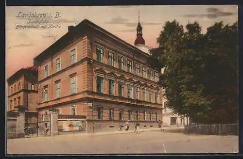 AK Landskron, Josefsplatz, Bürgerschule