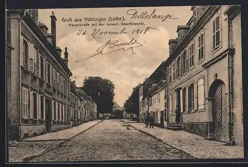 AK Püttlingen /Lothr., Hauptstrasse mit der kaiserlichen Oberförsterei