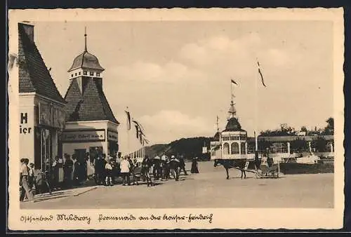 AK Misdroy, Promenade an der Kaiser Friedrich-Brücke